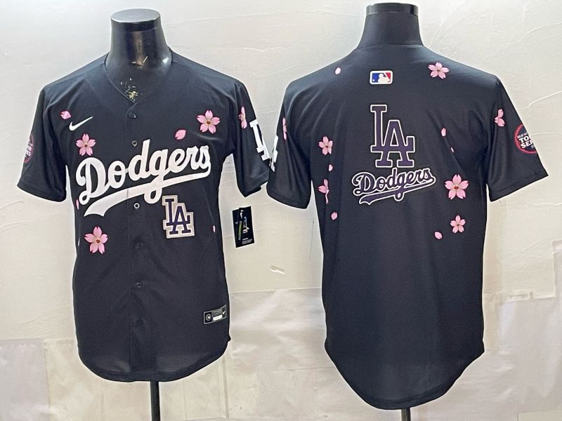 Men Nike 2026 Los Angeles Dodgers Blank Black Sakura Edition Game MLB Jersey 0020->los angeles dodgers->MLB Jersey